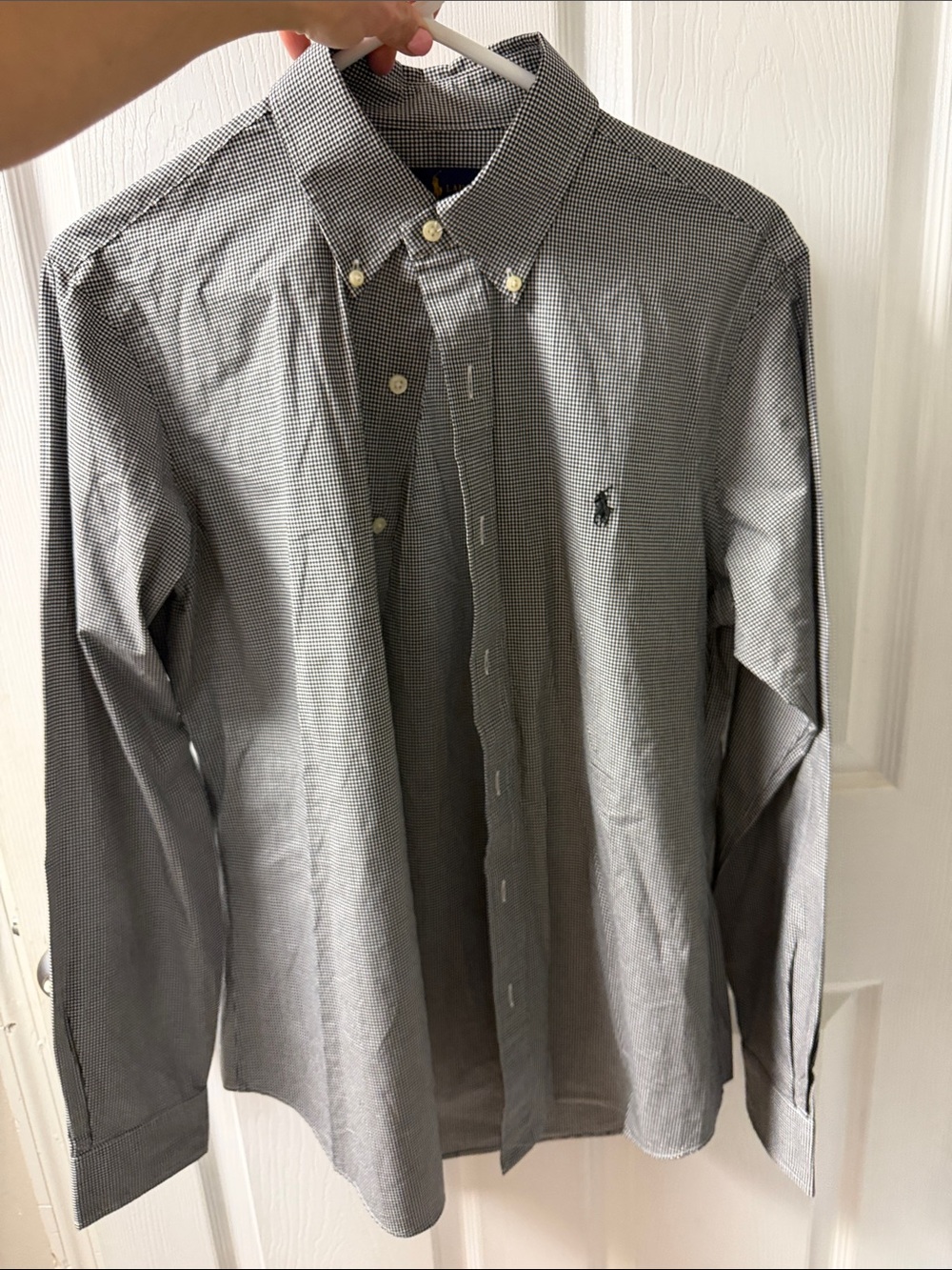 Polo by Ralph Lauren Black & White Micro-Check Button-Down Shirt